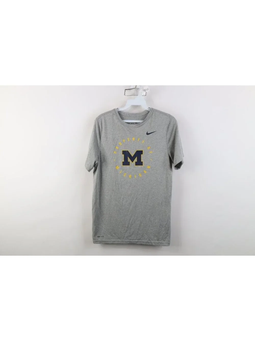 Nike Womens XL Athletic Cut University of Michigan Short Sleeve T-Shirt Gray